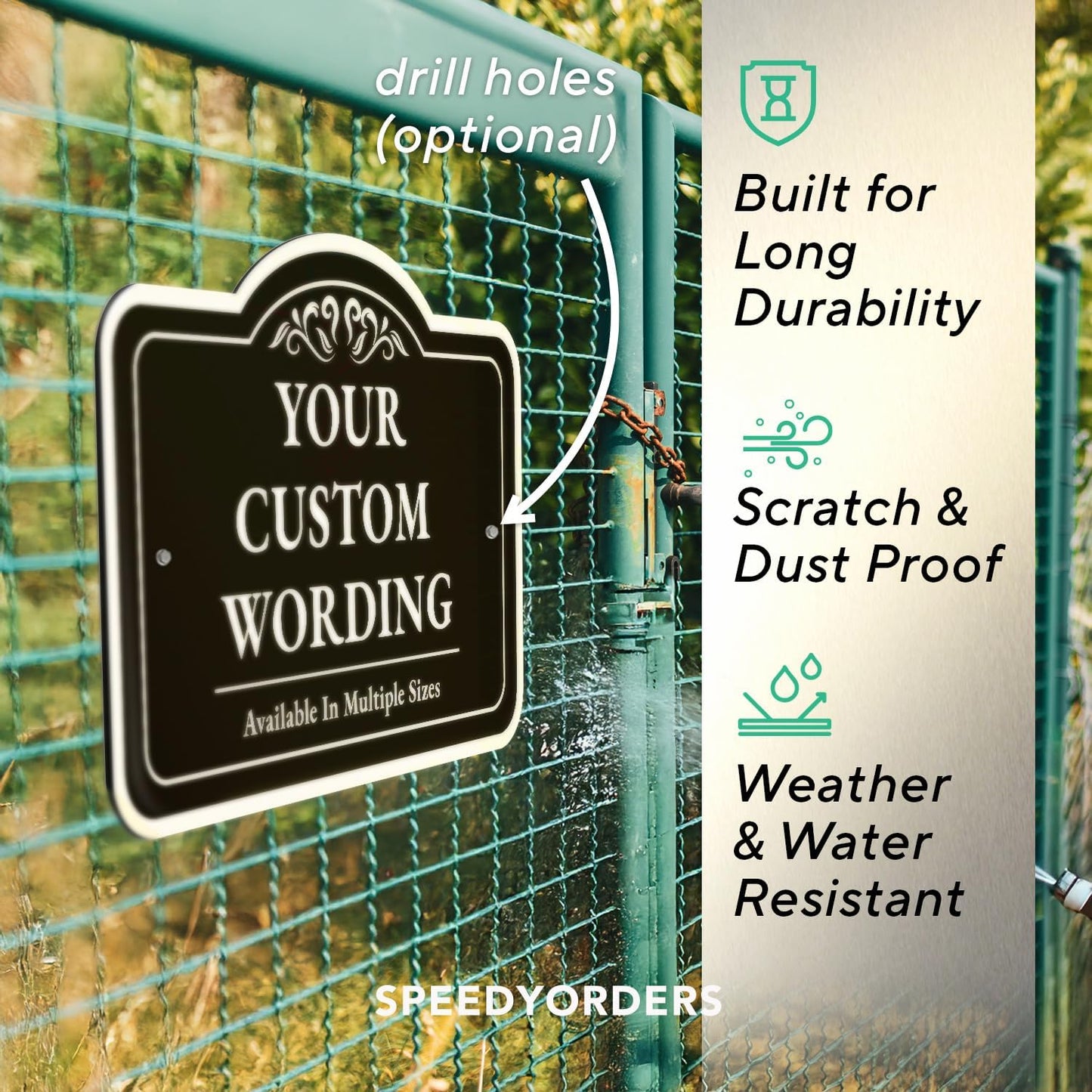 Custom Decorative Outdoor Metal Sign - Personalized Aluminum, Custom Driveway Sign, Waterproof, Black Charcoal 42x28 In