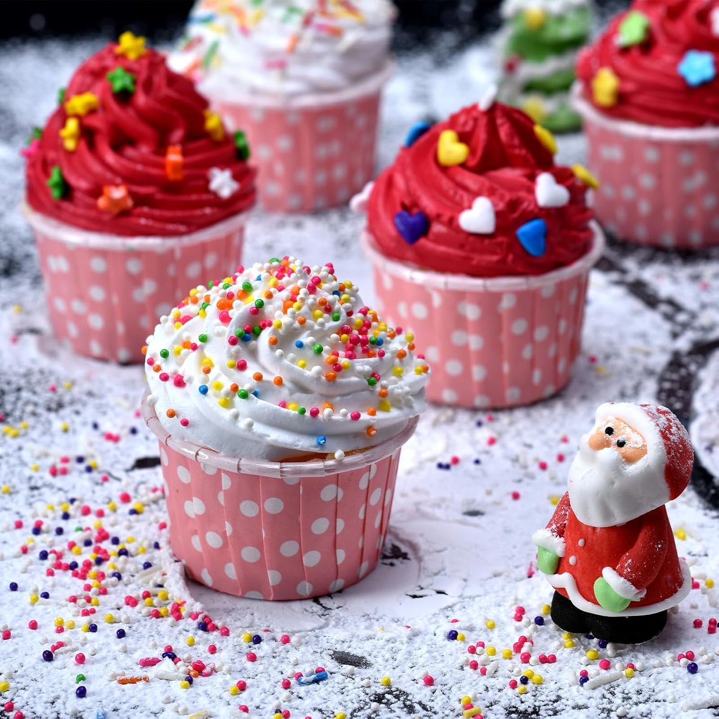 Sentovac Rainbow Nonpareils Sprinkles Edible 2mm Mini Peals Sprinkle for Cake Decorating Sugar Candy Cookie Cupcake Topper Baking Decorations Halloween Christmas Valentine Supplies