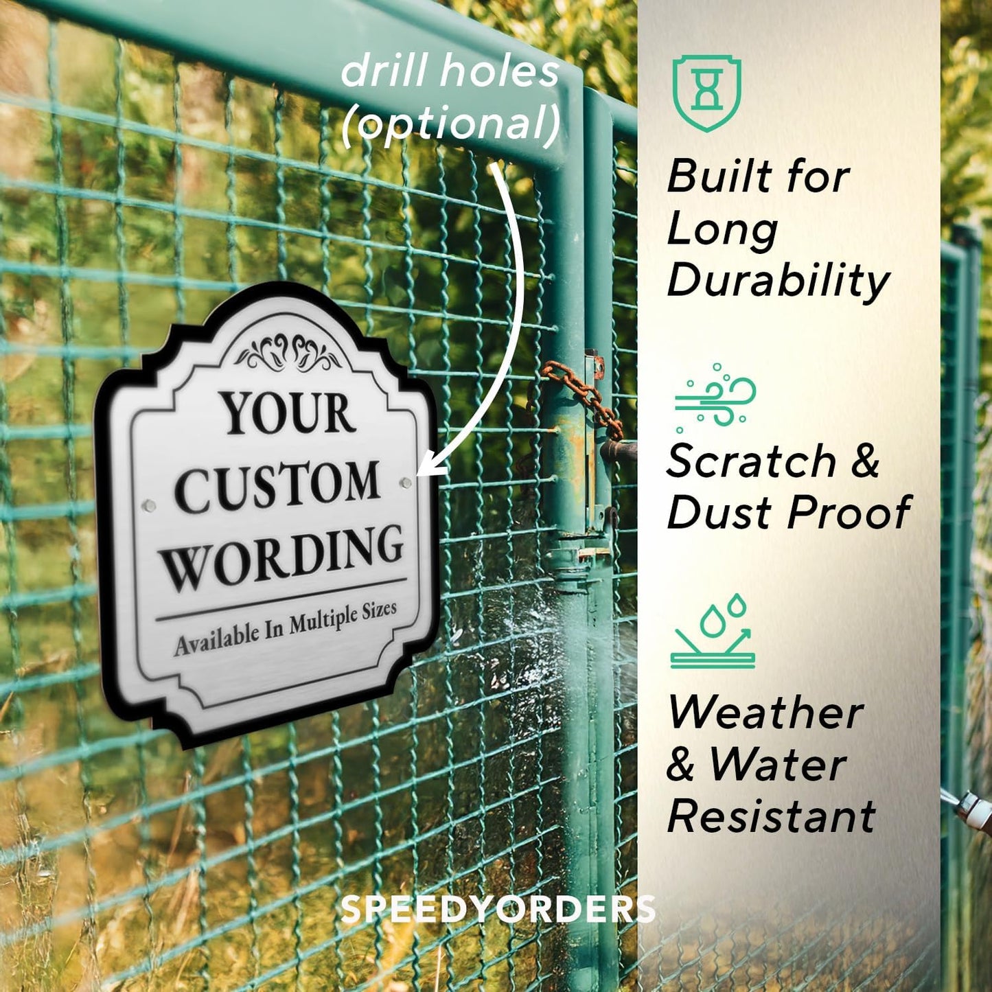 Custom Outdoor Metal Signs, Personalized Aluminum, Driveway Sign, Waterproof & Made in USA - Design 2, Silver 8x8 In