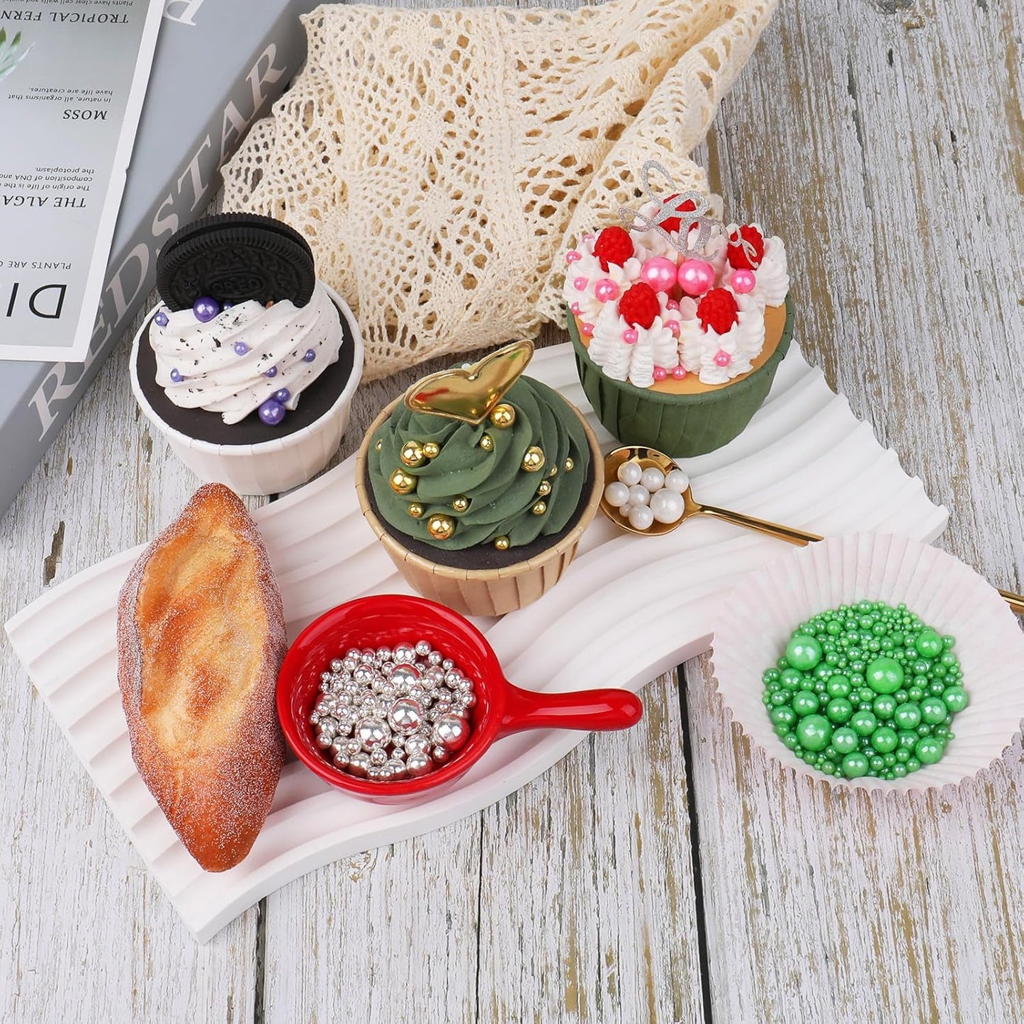 Valentines Sprinkles for Cake Decorating, 11Oz 6 Sizes Pink Pearl Sprinkles for Cake Cupcake Ice Cream Donuts Cookie Baking Toppings