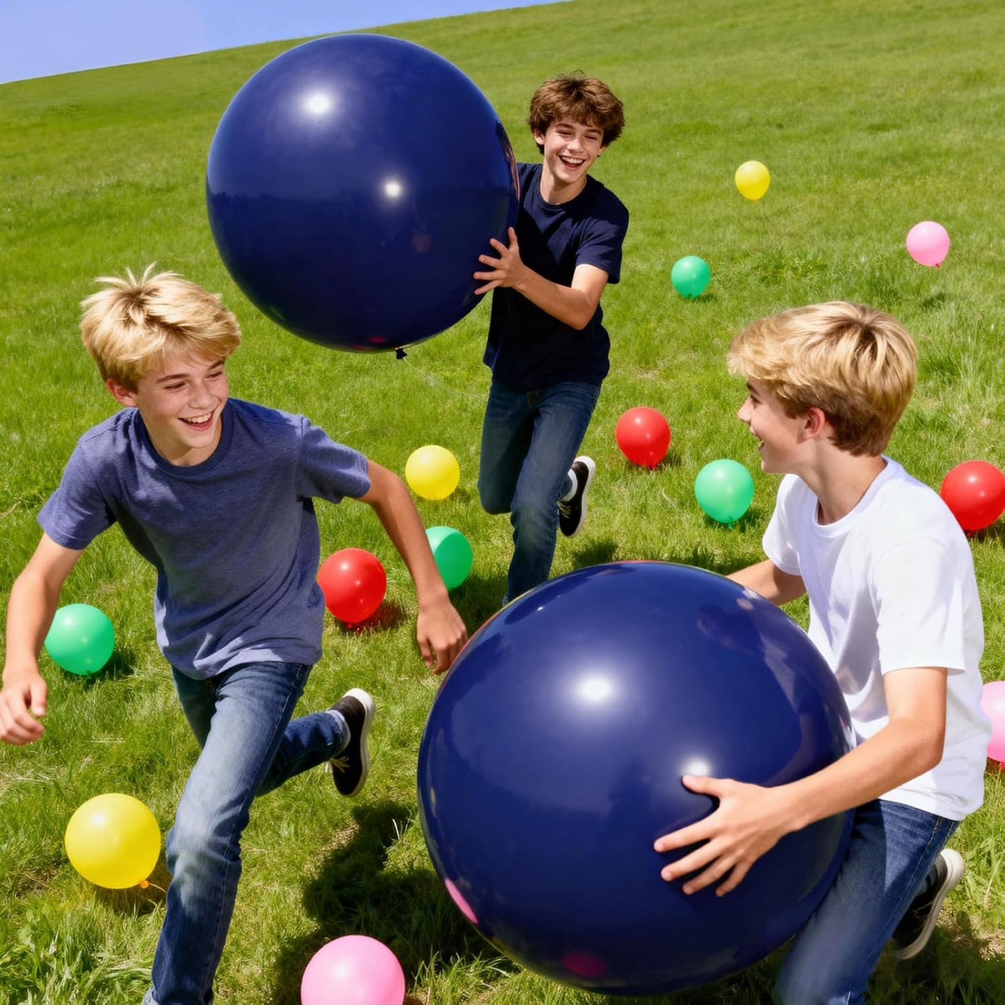 KAWKALSH Dark Blue Balloons 9pcs 36 Inch Extra Large Big Jumbo Giant Matte Navy Blue Latex Balloons for Graduation New Year Weddings Father's Day Baby Shower Birthday Party Decorations