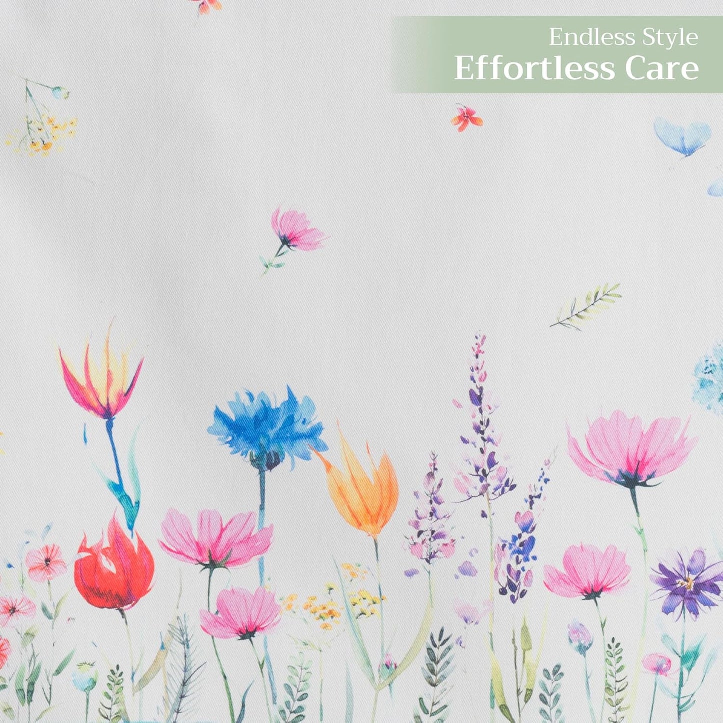 Maison d' Hermine Table Runner 100% Cotton Single Layer Table Runners 108 inches Long Decorative for Home Kitchen Dining Party Wedding Bridal Shower Spring Summer (Flower in The Field, 14.50" x 108")