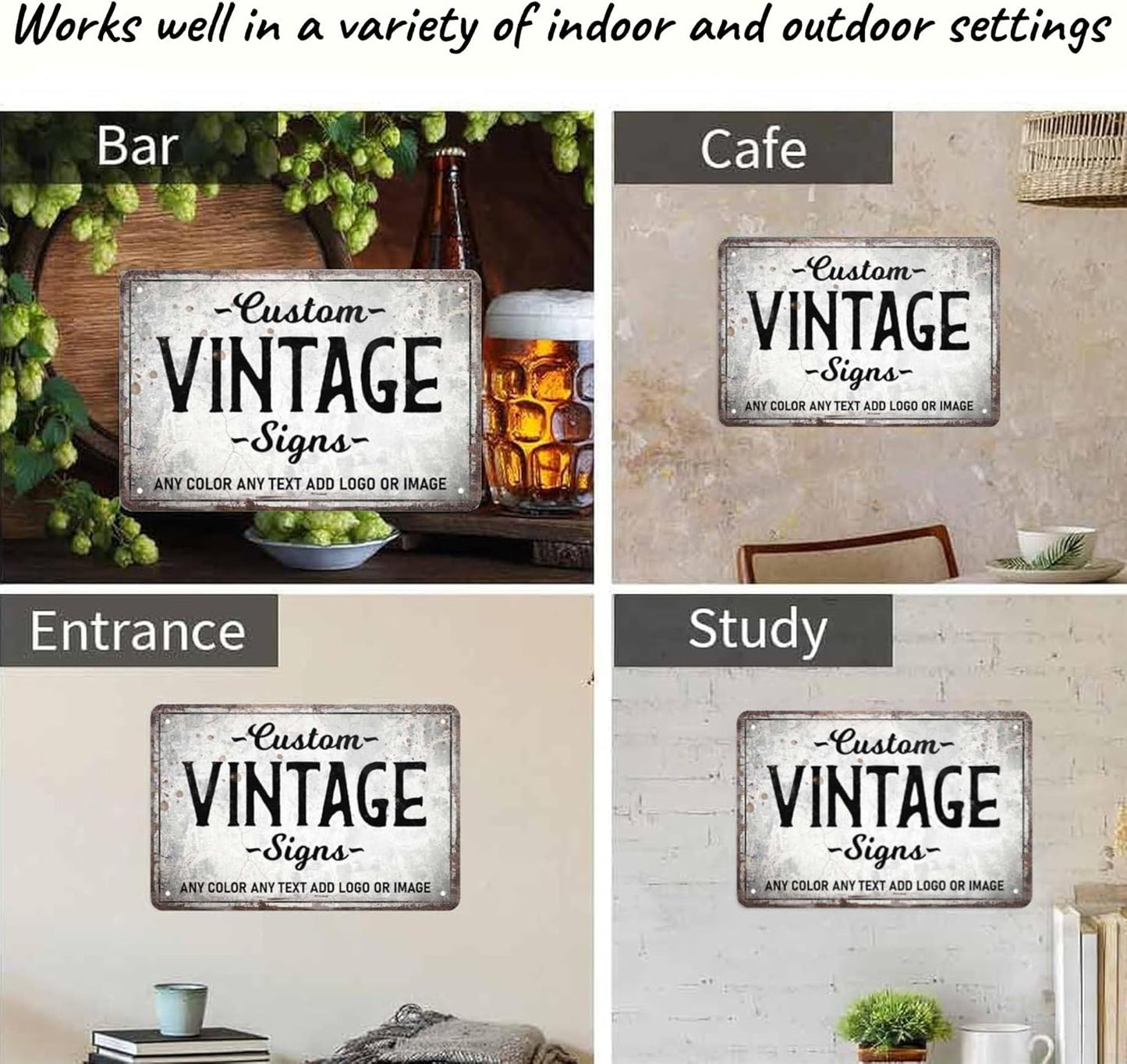 D-Story Personalized Metal Sign, 12.0 inches x 8.0 inches, Modern Decorative Signage, Custom Text, Rust and Fade Resistant, Office, Home, Delivery Signs