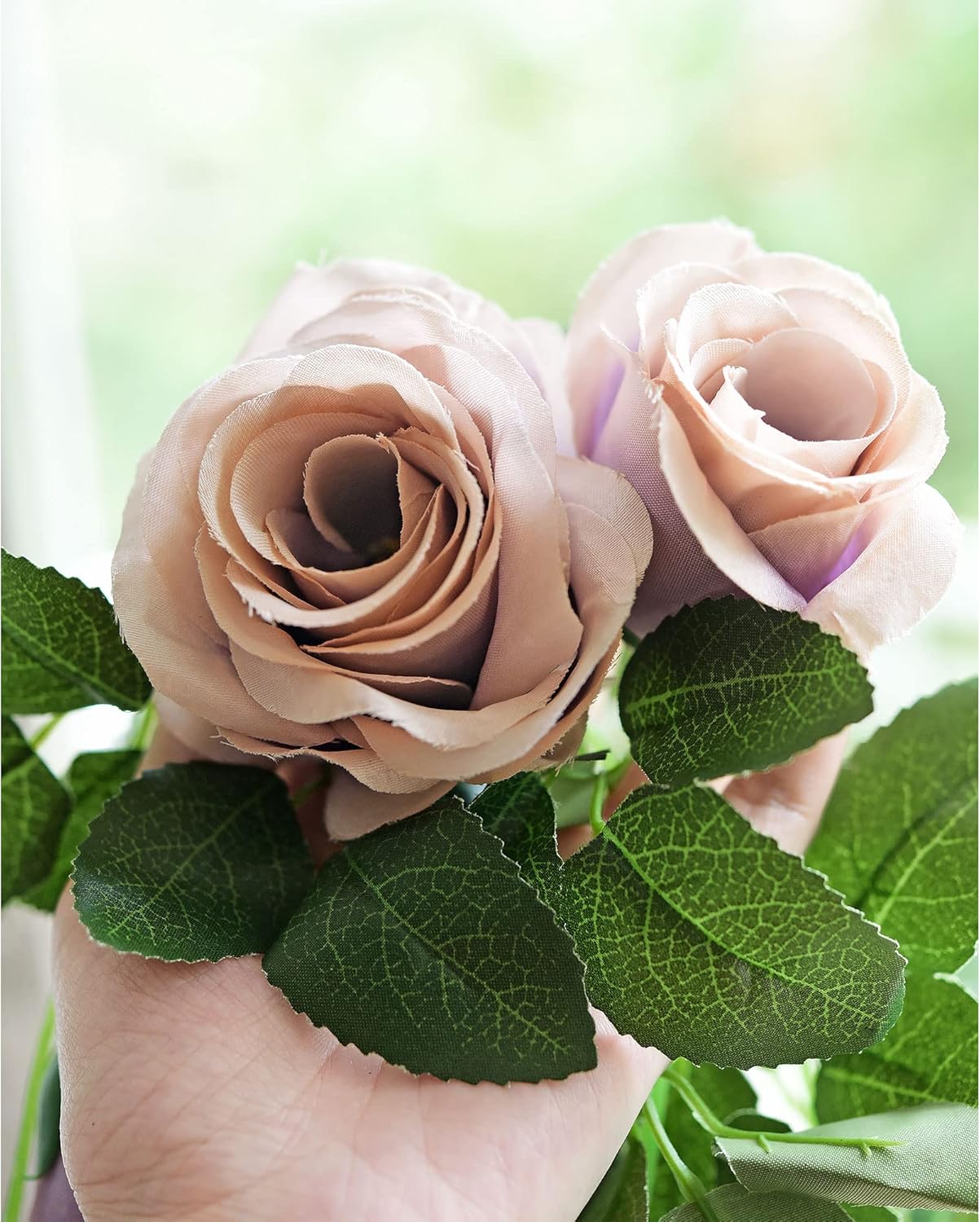 FiveSeasonStuff Smoky Purple Rose Silk Flower Garland Artificial Flowers Decoration Hanging Floral Décor for Wedding Baby Shower Birthday Party Garden 29 Ft 4 Pack