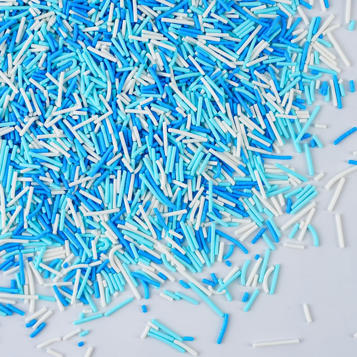 Blue and White Jimmies Sprinkles for Baking 7 oz - Winter Sprinkles for Cookies, Cakes, Cupcakes, Ice Cream, Chocolate | Perfect for Baby Shower Birthday Christmas Parties & Celebrations