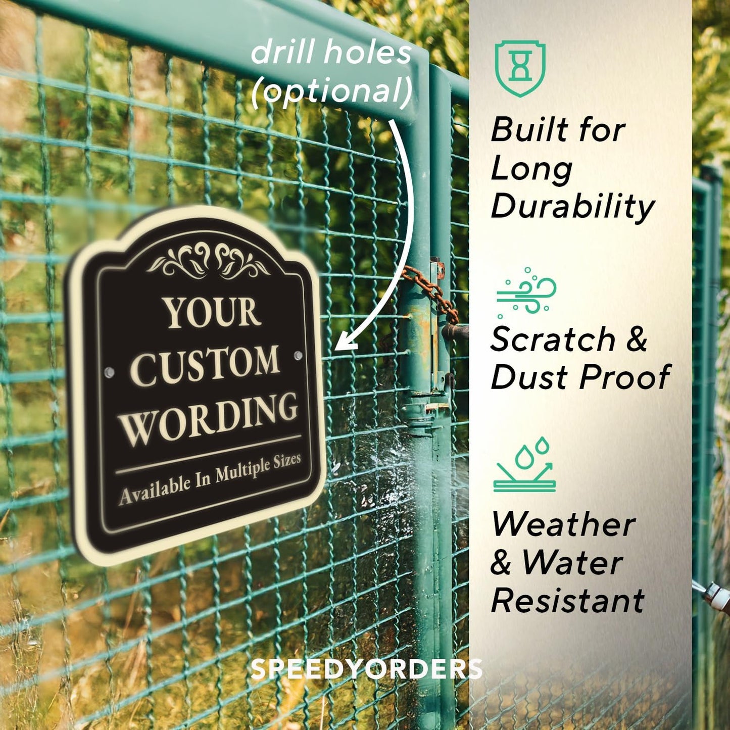 Custom Decorative Metal Sign - Personalized Aluminum, Customized Driveway Sign, Black Charcoal 12x12 In