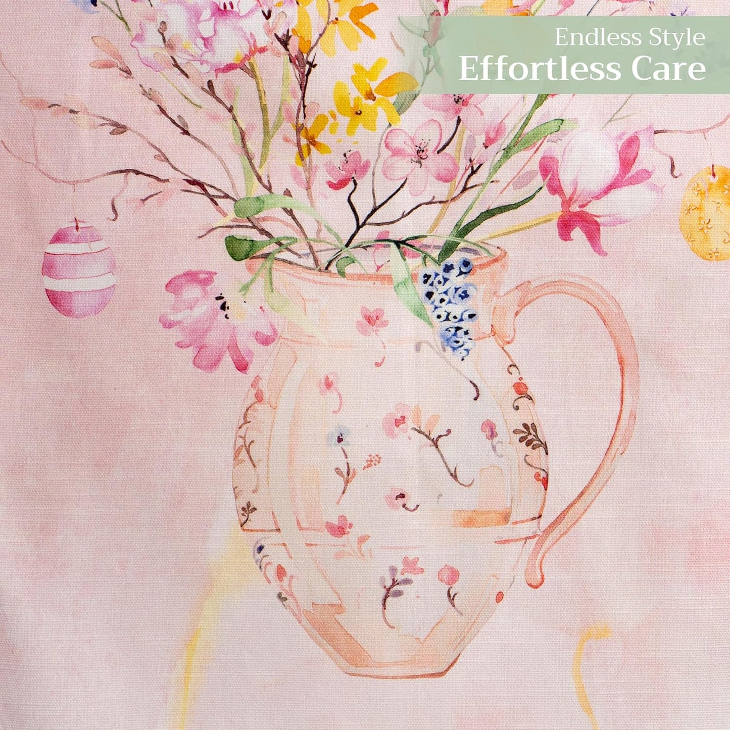 Maison d' Hermine Table Runner 100% Cotton Double Layer Table Runners 108 inches Long Decorative for Home Kitchen Dining Party Wedding Bridal Shower Spring Summer (Easter Zest, 14.50" x 108")