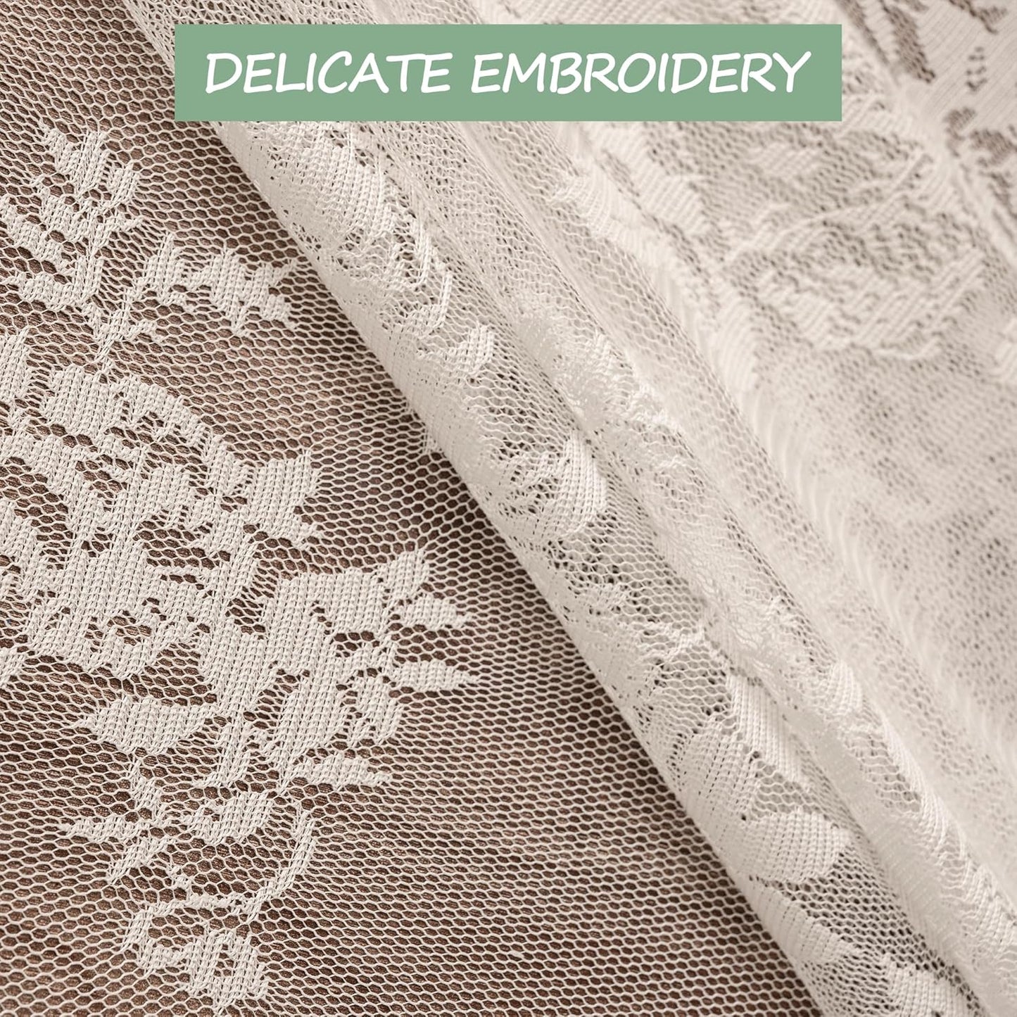 Jayla White Lace Tablecloth for Rectangular Tables, Vintage Style Wedding Table Cloths for Reception, Baby Shower, Birthday Party, Formal Dining, Dinner Parties 60 X 120 Inches