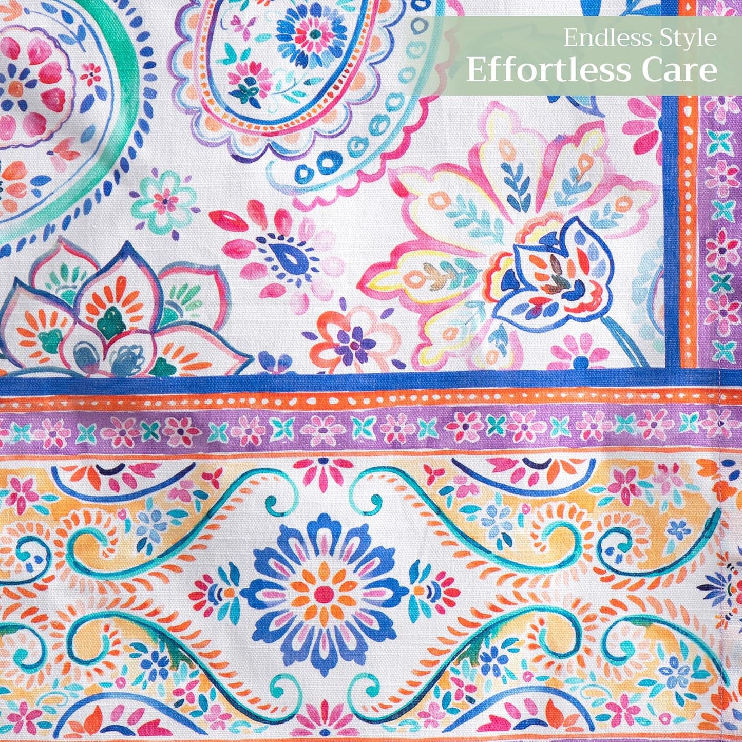 Maison d' Hermine Table Runner 100% Cotton Single Layer Table Runners 108 inches Long Decorative for Home Kitchen Dining Party Wedding Bridal Shower Spring Summer (Indian Floral, 14.50" x 108")