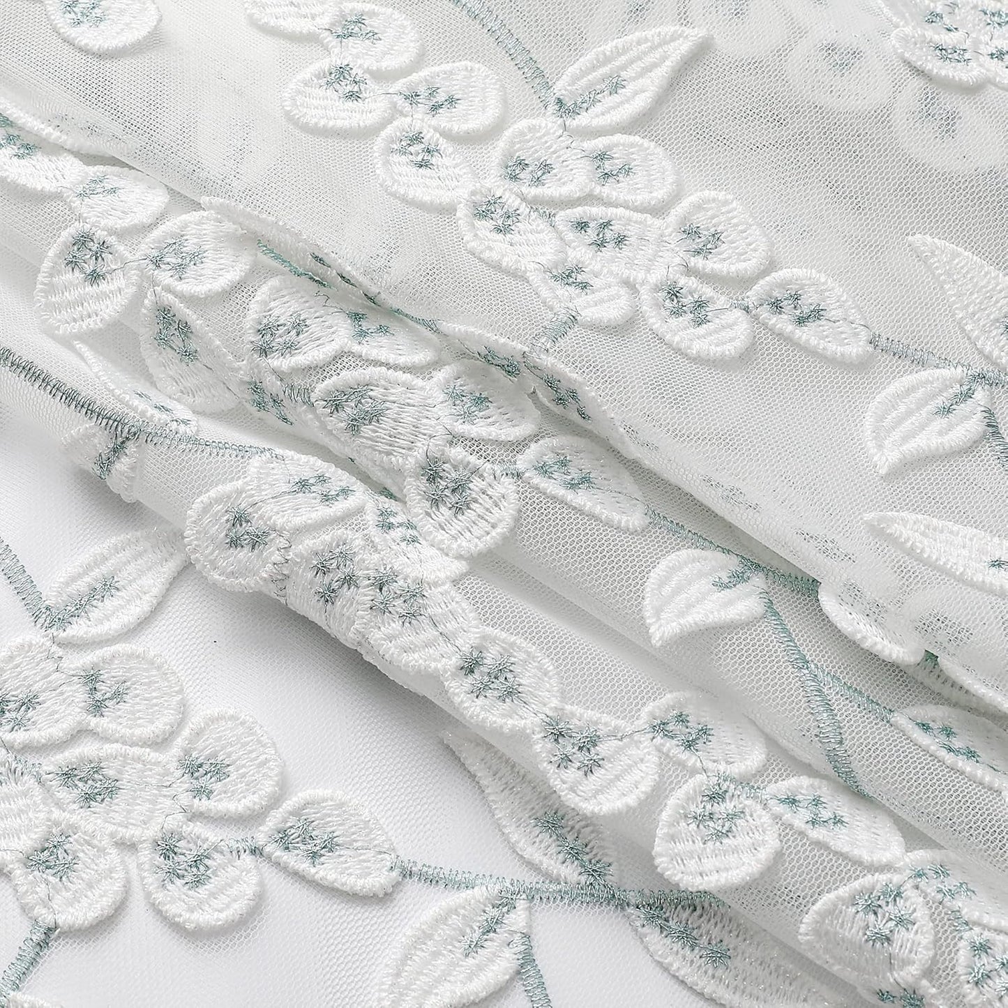 VISIONTEX White Sheer Voile Curtains, Decorative White Embossed Drip Rod Pocket Window Drapes for Home Kitchen, Living Room and Bedroom 54 x 72 Inch, Set of 2 Curtain Panels