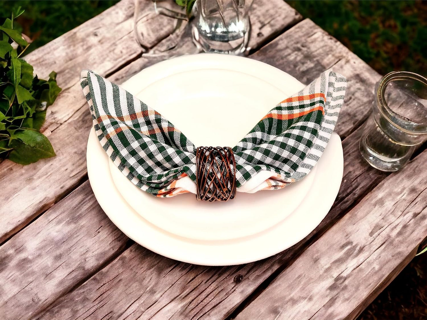 Twisted Wire Mesh Napkin Rings Holders Set of 12 - Heavy Duty Metal Napkin Rings for Décor, Dinner, Party, Wedding, Christmas, Gathering, Everyday Use, Gifting (Bronze) - CLEENTABLE