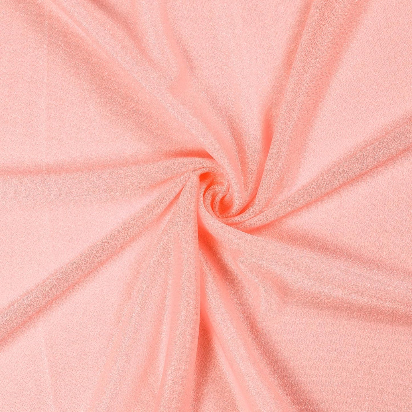 VDS Pack of 2 Panel (30 Inch X 30 Feet) Wedding Arch Draping Fabric Sheer Chiffon Fabric Drapery for Wedding Ceremony Reception Swag Backdrop Canopy Chuppah ARBO Altars Decoration (Peach)