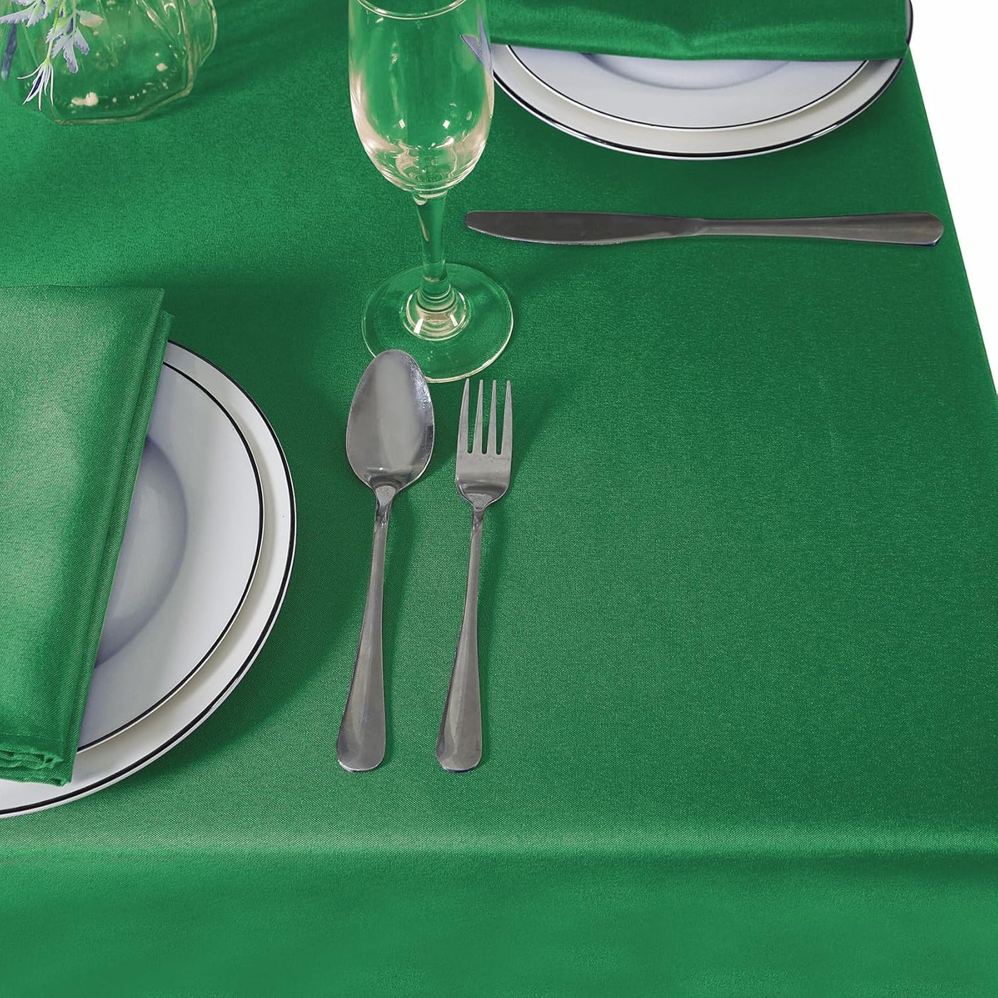 108 inch Round Tablecloth Washable Polyester Table Cloth Decorative Table Cover for Wedding Party Dining Banquet(108 inch,Emerald)