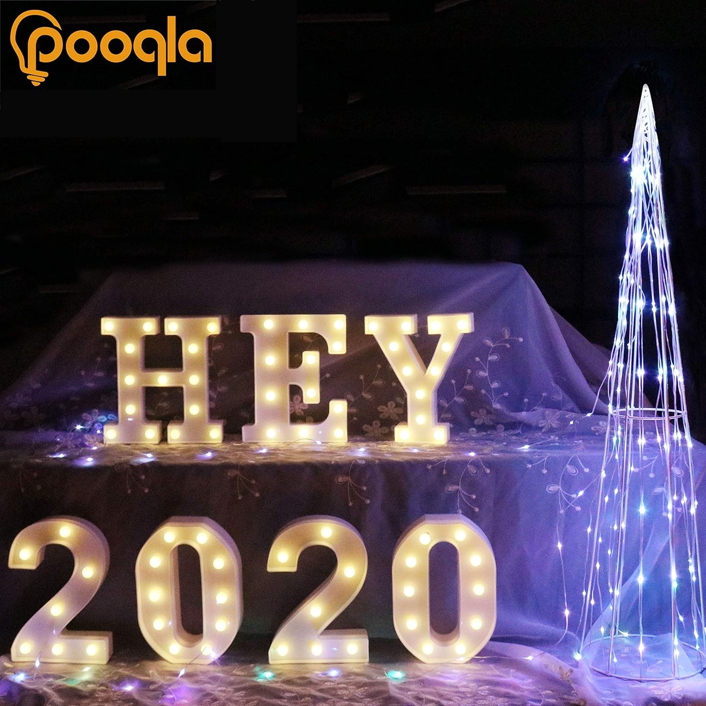 Pooqla LED Marquee Letter Lights Sign, Light Up Alphabet Letter for Home Party Wedding Decoration X