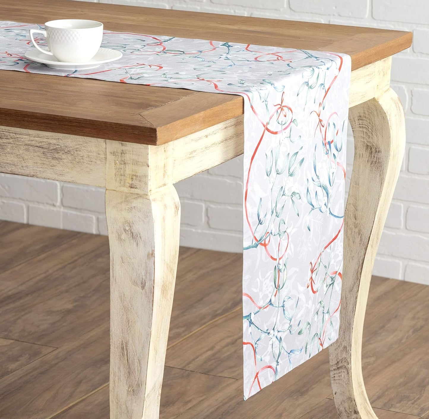 Maison d' Hermine Table Runner 100% Cotton Double Layer Table Runners 108 inches Long for Thanksgiving Christmas Decorations Home Kitchen Dining Party Wedding (Enora, 14.5" x 108")