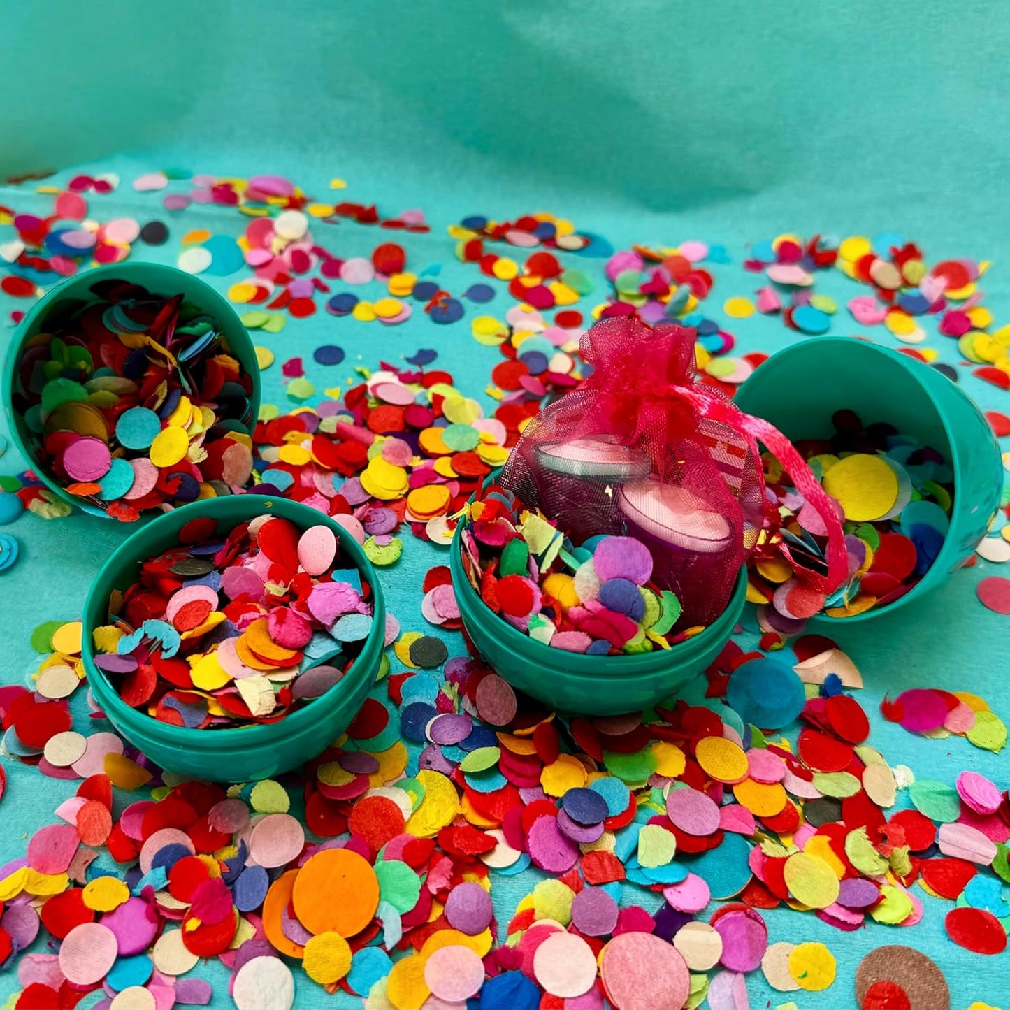 Multicolor Confetti - Mexican Colorful Party Confetti - 1.5 LBs/680 grams - Round Tissue Confetti