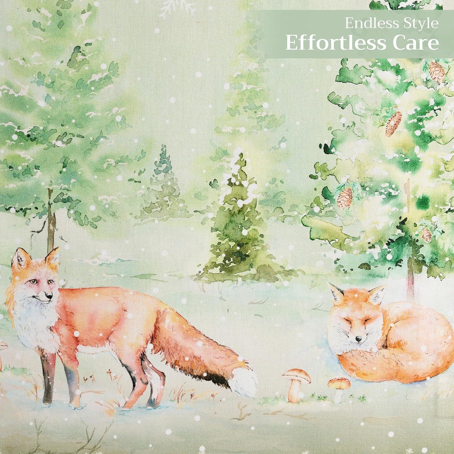 Maison d' Hermine Table Runner 100% Cotton Double Layer Table Runners 108 inches Long for Thanksgiving Christmas Decorations Home Kitchen Dining Party Wedding (Winter Mornings, 14.5" x 108")