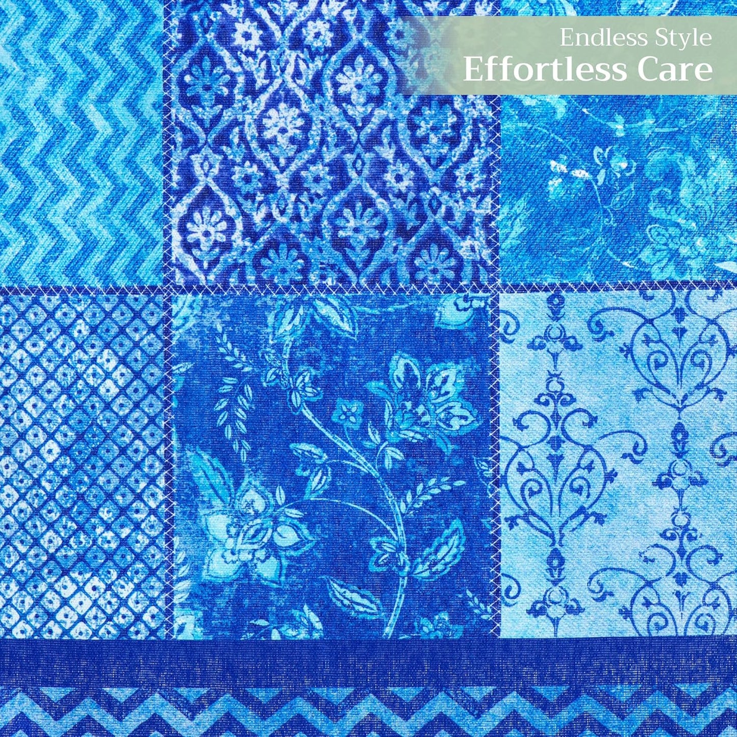 Maison d' Hermine Table Runner 100% Cotton Single Layer Table Runners 108 inches Long Decorative for Home Kitchen Dining Party Wedding Bridal Shower Spring Summer (Indigo Love, 14.50" x 108")