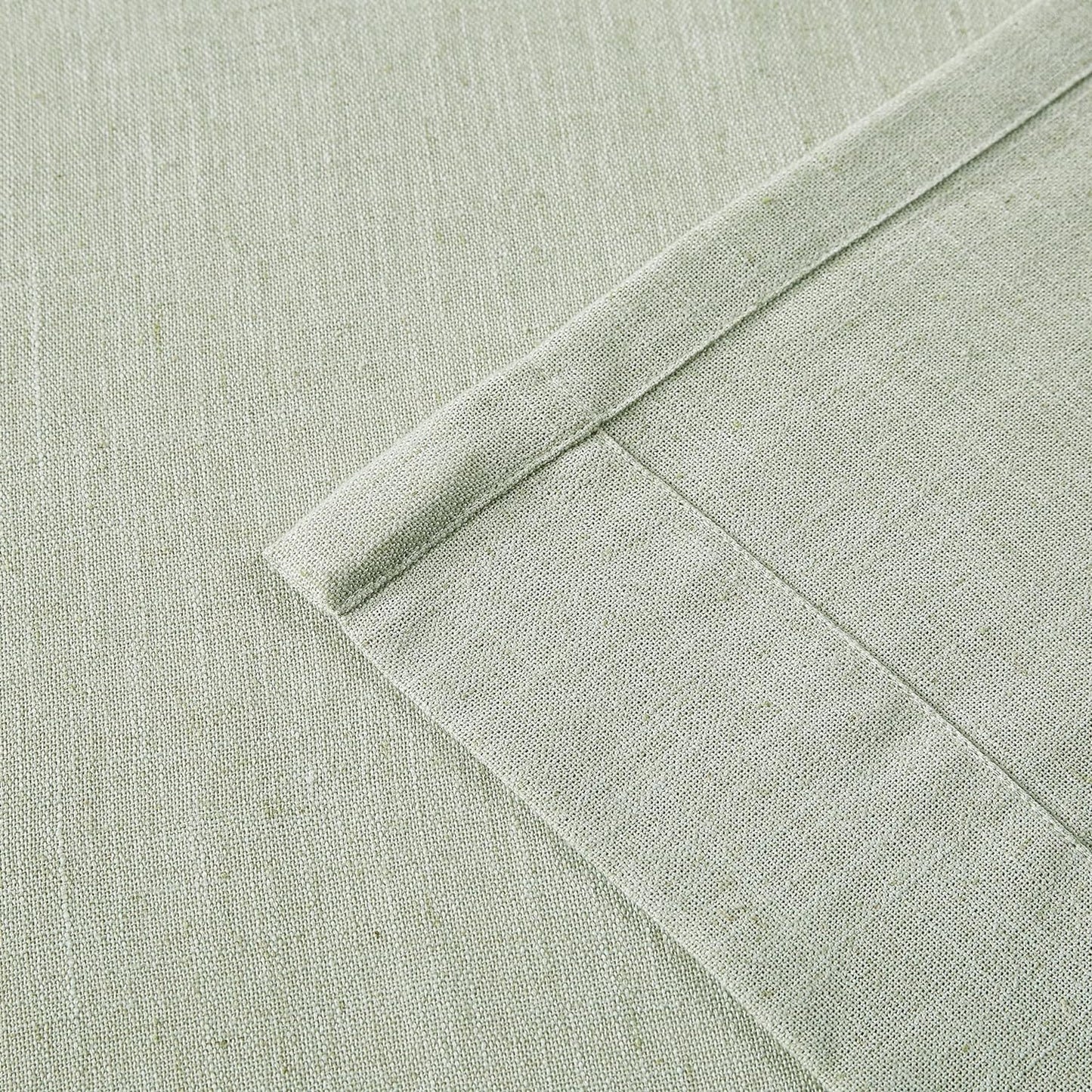 Vision Home Soft Green Pinch Pleated Semi Sheer Curtains Textured Linen Blended Light Filtering Window Curtains 102 inch for Living Room Bedroom Patio Pinch Pleat Drapes with Hooks 1 Panel 60"Wx102"L