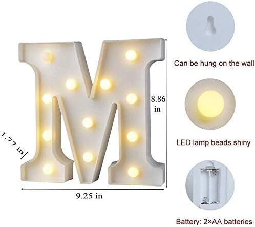 MUMUXI Marquee Light Up Letters | Large Light Up Numbers | Battery Powered and Bright with Every Letter of The Alphabet | for Wedding, Birthday, Party, Celebration, Christmas or Home Decoration (M)