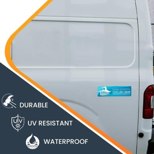 Magnet Me Up Custom 10x3 Inch Rectangle Magnet, Customizable for Businesses, Advertising, Personal Use, Gifts, Choose Your Text, Upload Image, Magnetic Vinyl for Vehicles and Any Magnetic Surface