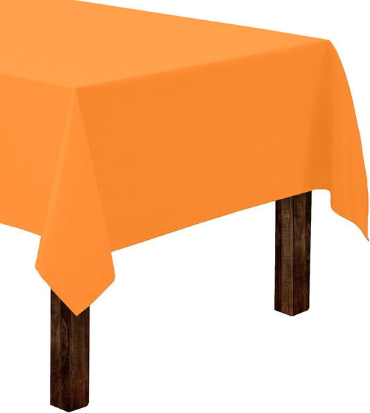 Gee Di Moda Rectangle Tablecloth - 60 x 126 Inch Orange Table Cloth for 8 Foot Rectangle Table - Heavy Duty Washable Fabric - for 8 Ft Buffet Table, Holiday Party, Dinner, Wedding & Baby Shower