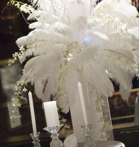 Sowder 8-10inch(20-25cm) Ostrich Feathers Plume for Wedding Centerpieces Home Decoration Pack of 10pcs(White)
