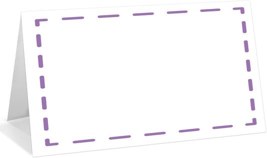 25 Pack Purple Lines Place Cards, Editable Name Cards for Table Setting, Tent Cards Food Label for Dinner Party, Bridal Shower, Wedding, Baby Shower and Events -T19
