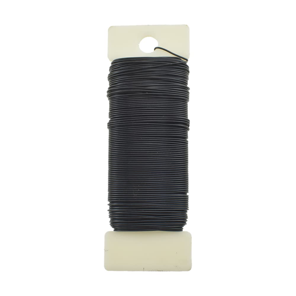HAHIYO 22Gauge Black Wire - 1Roll, 38Yards (115Feet) Flexible Floral Wire for Crafts, Christmas Wreaths, Tree & Flower Arrangement, Wedding DIY