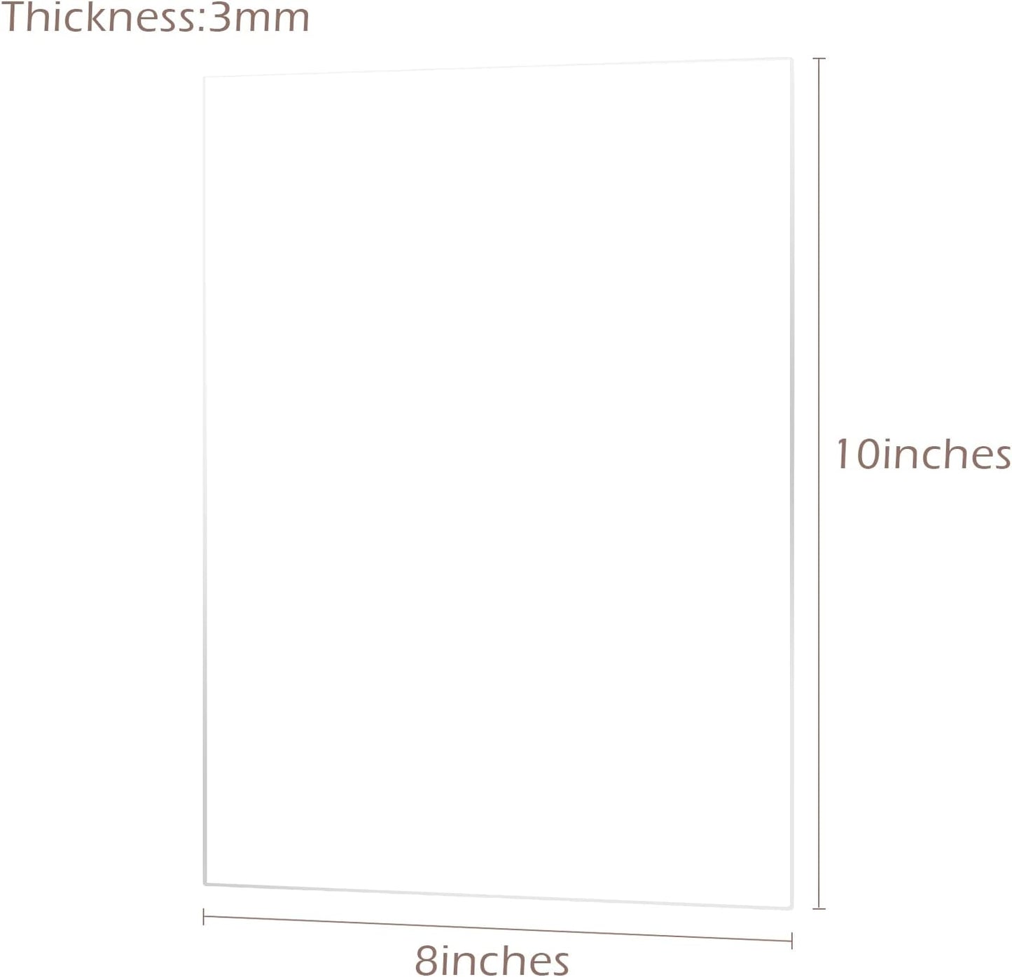 10 Pack 8x10 Inch Clear Acrylic Sign Blank, DIY Blank Clear 8x10 Acrylic Sheet 1/8 inch Thick for Wedding Reception Sign Party Events, Wood Stand NOT Included