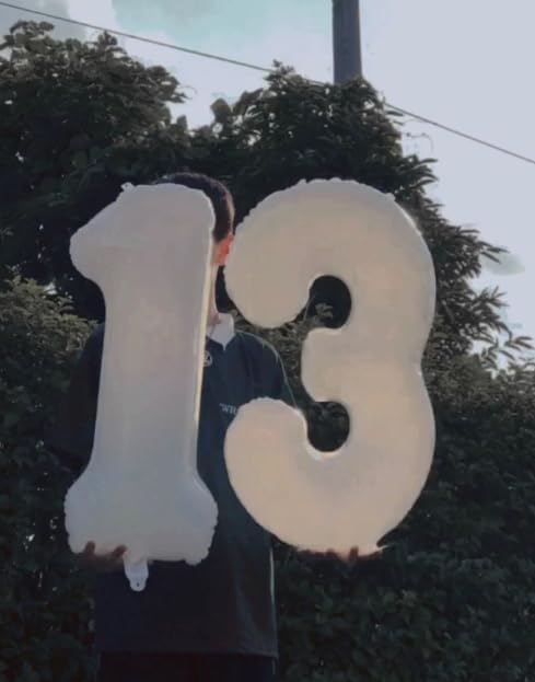 Large 40 Inch White 3 Number Balloon, 3 13 23 30 33 36 38 White Birthday Party Decorations, Numbers Three Foil Balloons for Anniversary Party Graduations Celebration Supplies