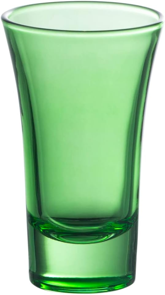 M&N HOME Green 2 Oz Shot Glasses, Set of 6, Heavy Base, Christmas Gift