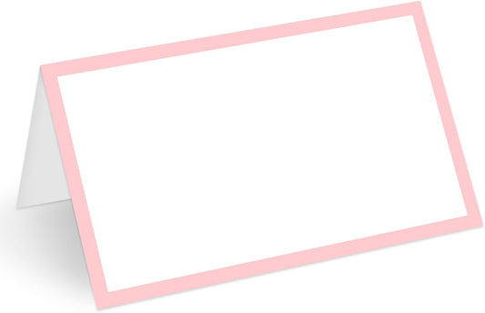 25 Pcs Blush Pink Place Cards, Blank Tent Name Cards for Food Buffet, Dinner Party, Wedding Reception, Bridal Shower Table Setting -02