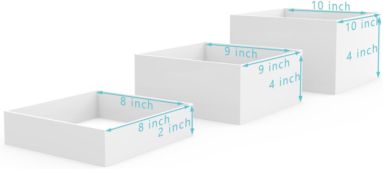 Buffet Risers, Food Risers for Buffet Table, Display Stand Shelf for Catering Dessert Collectibles Jewelry Figures Show, Acrylic Cube Display Nesting Risers with Hollow Bottoms,8,9,10", 3Pcs