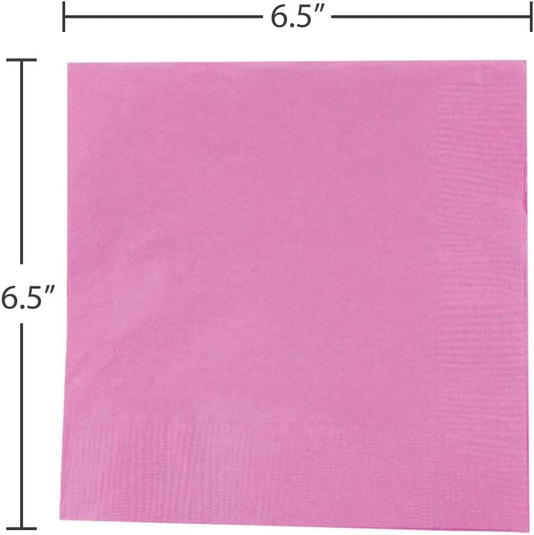 JAM PAPER Medium Lunch Napkins - 6 1/2 x 6 1/2 - Fuchsia Pink - 50/Pack
