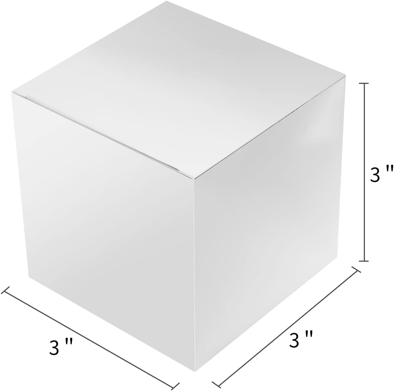 50 Pack Small Gift Boxes, 3x3x3 Favor Boxes Silver Paper Gift Boxes with Lids for Presents, Crafting, Cupcake Boxes, Gifts, Candy Boxes for Wedding Party Bridal Shower Baby Shower Favors