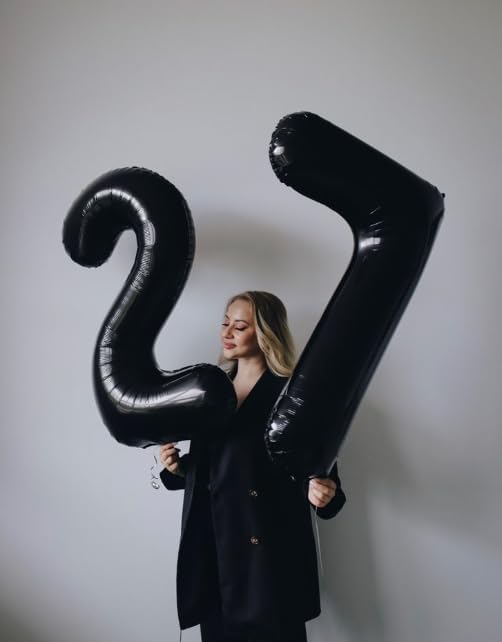 Black Number 70 Balloon, 40 Inch, Birthday Party Decorations, Anniversary & Graduation Supplies