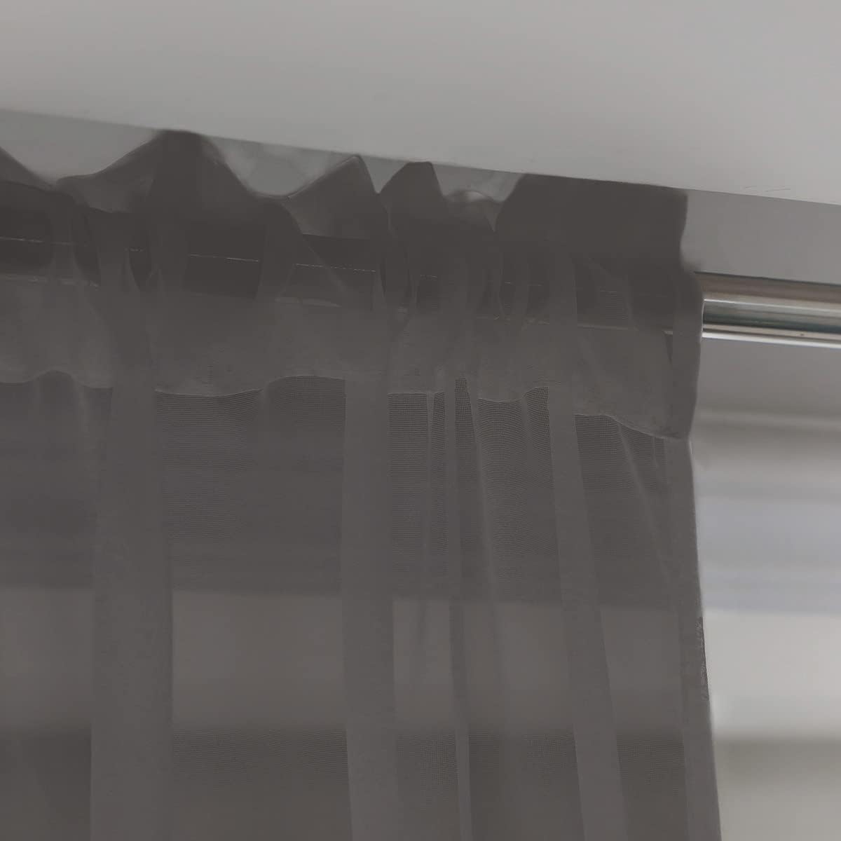 Window Dark Gray Sheer Curtains 145 Inches Long 2 Panels Sheer Curtain Basic Rod Pocket Panel for Bedroom Children Living Room Yard Kitchen (Dark Gray, 52" W x 145" L | 2 pcs)