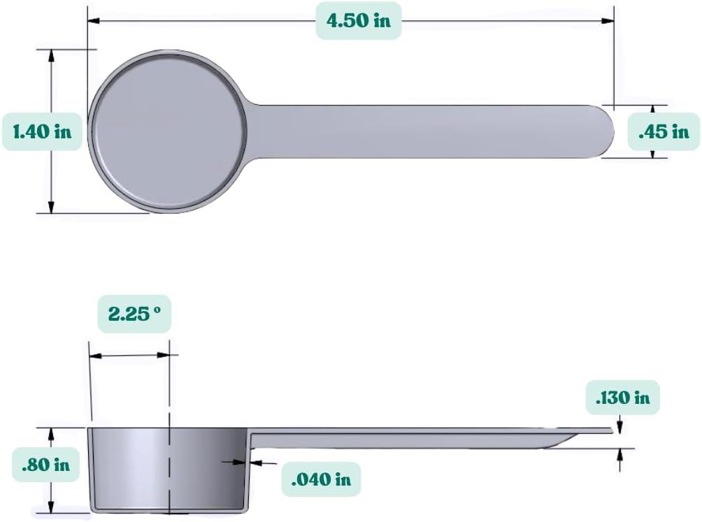 18 mL (18 CC) Long Handle Scoop for Measuring Coffee, Pet Food, Grains, Protein, Spices and Other Dry Goods (Pack of 5)