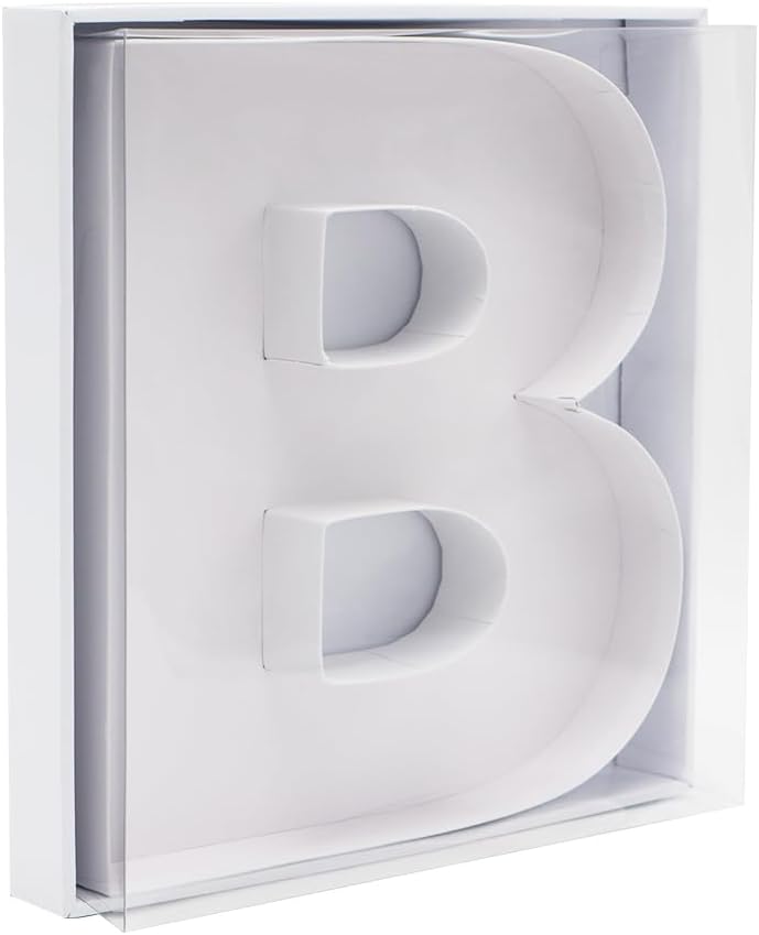 12" Fillable Cardboard Letter Charcuterie Gift Cupcake Box With Cover Sweets Packaging (B)