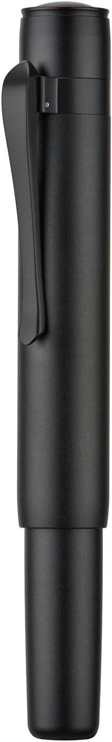 Hongdian M2 Black Forest Mini Fountain Pen, Fine Soft Nib & Sleek Shape Aluminium Short Pocket Travel Pen (Matte Black)