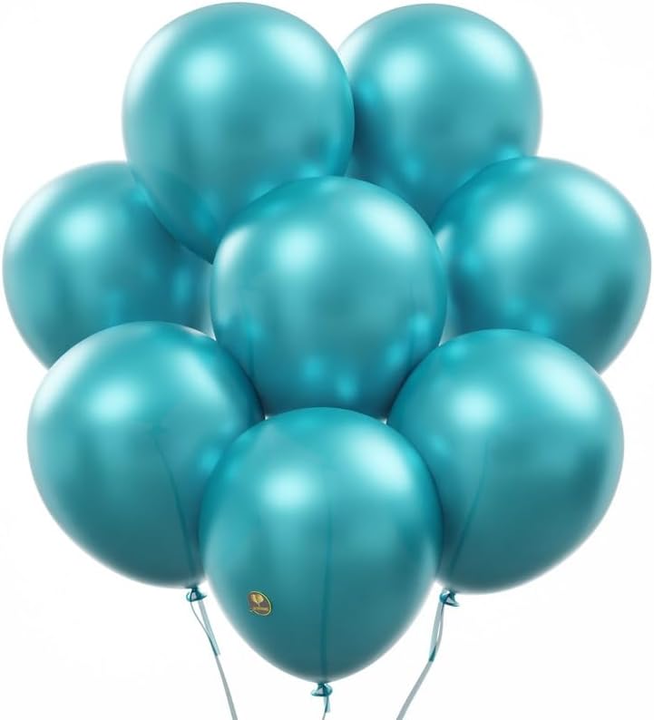 AFTERLOON® Biodegradable Balloons 50 pcs Pearlized Turquoise Blue (Tiffany) 10 Inch, Pearlescent Thickened Extra Strong Latex Helium Float, for Baby Gender Reveal Wedding Birthday Party Decorations