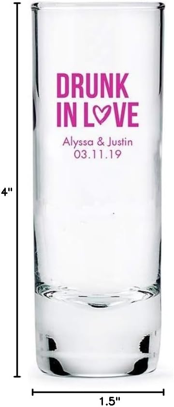 WEDDINGSTAR Personalized 2.5oz Tall Shot Glass Customizable Full Color Print - 180 pack