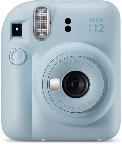 FUJIFILM INSTAX MINI 12 Film Camera Pastel Blue Bundle with Instant Film- 60 Photo Sheets with Camera Case and Accessories Ideal Gift for Kids, Teenage Girl & Adults