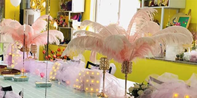 Happy Feather 16-18 inch Navy Blue Ostrich Feathers Craft for Wedding Party Centerpieces Home Decoration DIY Craft Pack of 10