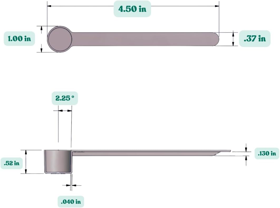 1 Teaspoon (1/3 Tablespoon | 5 mL) Long Handle Scoop for Measuring Coffee, Pet Food, Grains, Protein, Spices and Other Dry Goods (Pack of 100)