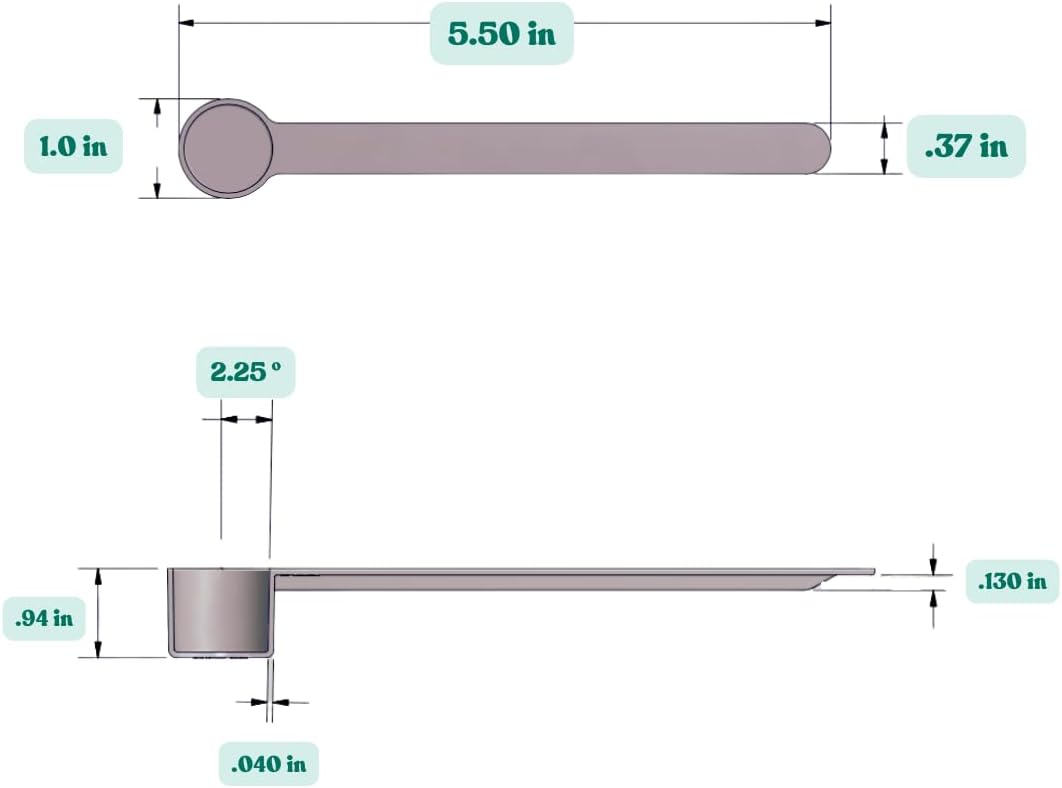 9 mL (9 CC) Long Handle Scoop for Measuring Coffee, Pet Food, Grains, Protein, Spices and Other Dry Goods (Pack of 5)