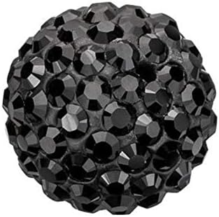 25pcs Adabele Grade A Suncatcher Crystal Rhinestone Pave Loose Beads 12mm Jet Black Polymer Clay Disco Ball Spacers Compatible with Shamballa All Craft Jewelry Making DB12-23
