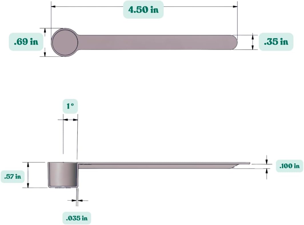 1/2 Teaspoon (2.5 mL) Long Handle Scoop for Measuring Coffee, Pet Food, Grains, Protein, Spices and Other Dry Goods (Pack of 1)