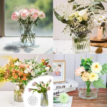 Stainless Steel Floral Grid Flower Arrangement Tool, 3pcs Reusable Floral Grid for Vase Stainless Steel Wire Flower Arranging Tool, Flower Grid Arranger for Arrangement Vase Plant Flower (Gold)